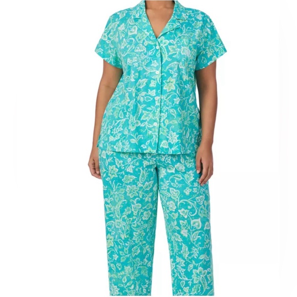 Ralph Lauren Other - Ralph Lauren Short Sleeve Notch Collar Cropped Pant Pajama Set size 3X